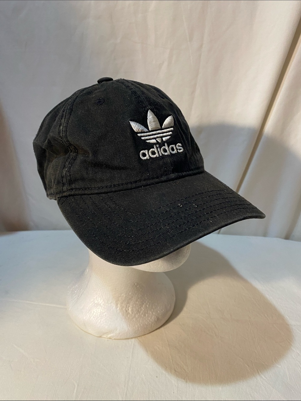 adidas Black Cap with White Trefoil Logo